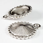 20mm x 16mm Bright Silver Twisted Setting for 12mm Swarovski Rivoli (All Colors) #CKA170-General Bead