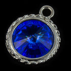 20mm x 16mm Bright Silver Twisted Setting for 12mm Swarovski Rivoli (All Colors) #CKA170-General Bead