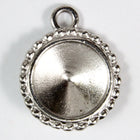 20mm x 16mm Bright Silver Twisted Setting for 12mm Swarovski Rivoli (All Colors) #CKA170-General Bead