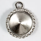 20mm x 16mm Light Sapphire/Bright Silver Twisted Setting for 12mm Swarovski Rivoli #CKA170-General Bead