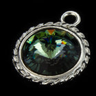 20mm x 16mm Bright Silver Twisted Setting for 12mm Swarovski Rivoli (All Colors) #CKA170-General Bead