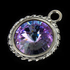 20mm x 16mm Bright Silver Twisted Setting for 12mm Swarovski Rivoli (All Colors) #CKA170-General Bead