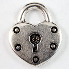 14mm x 16mm Antique Silver Tierracast Heart Padlock #CKA177-General Bead