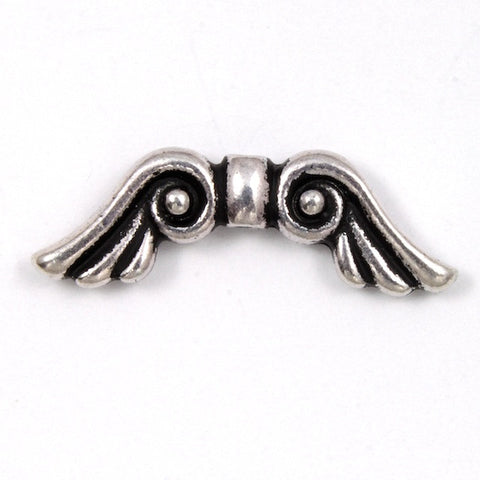 7mm x 21mm Antique Silver Tierracast Angel Wings #CKA178-General Bead