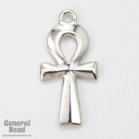 21mm Rhodium Tierracast Ankh #CKC184-General Bead