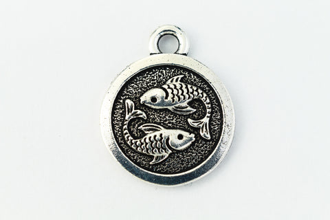 19mm Antique Silver Tierracast Pewter Pisces Charm #CKA219-General Bead