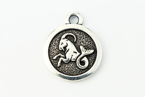 19mm Antique Silver Tierracast Pewter Capricorn Charm #CKA229-General Bead
