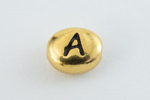 6mm x 5mm Antique Gold Tierracast Pewter Letter "A" Bead #CKA238-General Bead