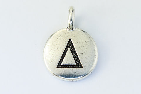 17mm Antique Silver Tierracast Pewter Delta Charm #CKA241-General Bead