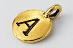 17mm Antique Gold Tierracast Pewter Letter "A" Charm #CKA251-General Bead