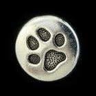 12mm Antique Silver Tierracast Paw Print Button (20 Pcs) #CKA273-General Bead
