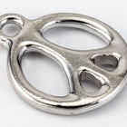 19mm Rhodium TierraCast Peace Charm #CKA281-General Bead