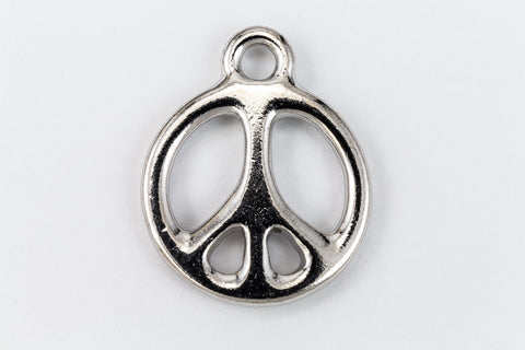 19mm Rhodium TierraCast Peace Charm #CKA281-General Bead