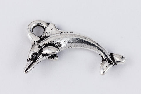 18mm Antique Silver Tierracast Dolphin Charm #CKA298-General Bead