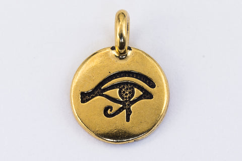 17mm Antique Gold Tierracast Eye of Horus Charm #CKA300-General Bead