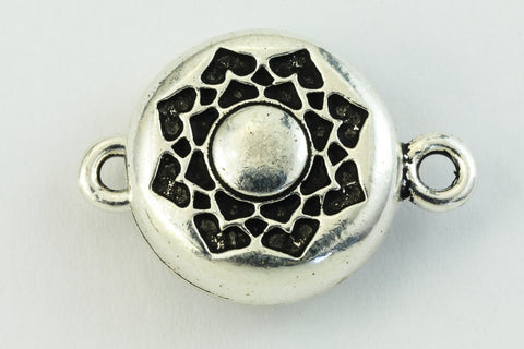 18mm Antique Silver Tierracast Pewter Lotus Magnetic Clasp (5 Sets) #CKA305-General Bead