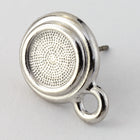 34ss Smoked Topaz/Bright Silver Tierracast Bezel Ear Post with Loop #CKA316-General Bead