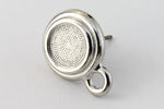 34ss Smoked Topaz/Bright Silver Tierracast Bezel Ear Post with Loop #CKA316-General Bead