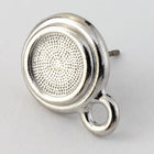 34ss Black Diamond/Bright Silver Tierracast Bezel Ear Post with Loop #CKA316-General Bead