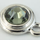 34ss Black Diamond/Bright Silver Tierracast Bezel Ear Post with Loop #CKA316-General Bead