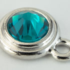 34ss Blue Zircon/Bright Silver Tierracast Bezel Ear Post with Loop #CKA316-General Bead