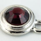 34ss Burgundy/Bright Silver Tierracast Bezel Ear Post with Loop #CKA316-General Bead