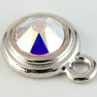 34ss Crystal AB/Bright Silver Tierracast Bezel Ear Post with Loop #CKA316-General Bead