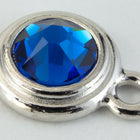 34ss Capri Blue/Bright Silver Tierracast Bezel Ear Post with Loop #CKA316-General Bead