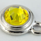 34ss Citrine/Bright Silver Tierracast Bezel Ear Post with Loop #CKA316-General Bead