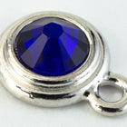 34ss Cobalt/Bright Silver Tierracast Bezel Ear Post with Loop #CKA316-General Bead