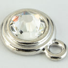 34ss Crystal/Bright Silver Tierracast Bezel Ear Post with Loop #CKA316-General Bead