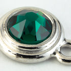 34ss Emerald/Bright Silver Tierracast Bezel Ear Post with Loop #CKA316-General Bead
