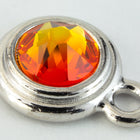34ss Fire Opal/Bright Silver Tierracast Bezel Ear Post with Loop #CKA316-General Bead