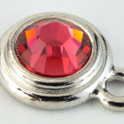 34ss Indian Pink/Bright Silver Tierracast Bezel Ear Post with Loop #CKA316-General Bead