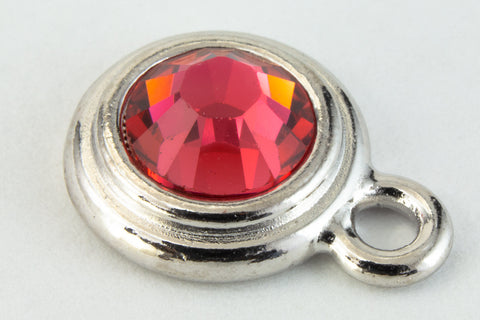 34ss Indian Pink/Bright Silver Tierracast Bezel Ear Post with Loop #CKA316-General Bead