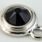 34ss Jet/Bright Silver Tierracast Bezel Ear Post with Loop #CKA316-General Bead