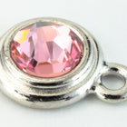 34ss Lt. Rose/Bright Silver Tierracast Bezel Ear Post with Loop #CKA316-General Bead