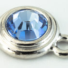 34ss Lt. Sapphire/Bright Silver Tierracast Bezel Ear Post with Loop #CKA316-General Bead