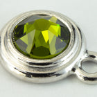 34ss Olivine/Bright Silver Tierracast Bezel Ear Post with Loop #CKA316-General Bead