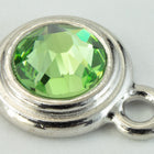 34ss Peridot/Bright Silver Tierracast Bezel Ear Post with Loop #CKA316-General Bead