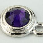 34ss Purple Velvet/Bright Silver Tierracast Bezel Ear Post with Loop #CKA316-General Bead