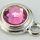 34ss Rose/Bright Silver Tierracast Bezel Ear Post with Loop #CKA316-General Bead
