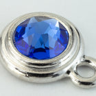 34ss Sapphire/Bright Silver Tierracast Bezel Ear Post with Loop #CKA316-General Bead
