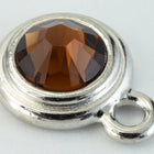 34ss Smoked Topaz/Bright Silver Tierracast Bezel Ear Post with Loop #CKA316-General Bead
