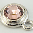 34ss Vintage Rose/Bright Silver Tierracast Bezel Ear Post with Loop #CKA316-General Bead