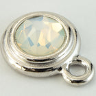 34ss White Opal/Bright Silver Tierracast Bezel Ear Post with Loop #CKA316-General Bead