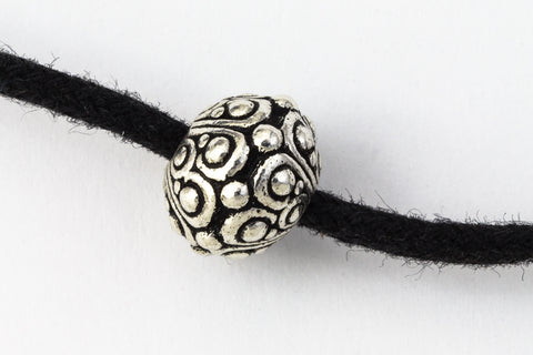 10mm x 8mm Antique Silver Tierracast Pewter Oasis Large Hole Bead #CKA320-General Bead