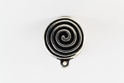 17mm Antique Silver Tierracast Pewter Spiral Ear Clip with Loop #CKA325-General Bead