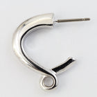19mm Rhodium Tierracast Pewter Contemporary Loop Ear Post #CKA327-General Bead