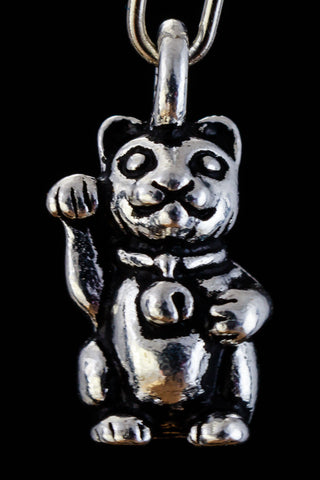 17mm Antique Silver Tierracast Pewter Beckoning Cat Charm #CKA329-General Bead